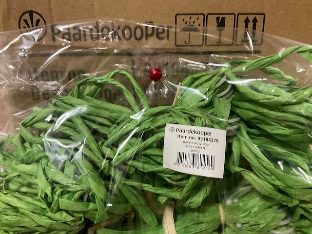 Partij raffia bow +clip apple green (8000x) - afbeelding 2 van  4