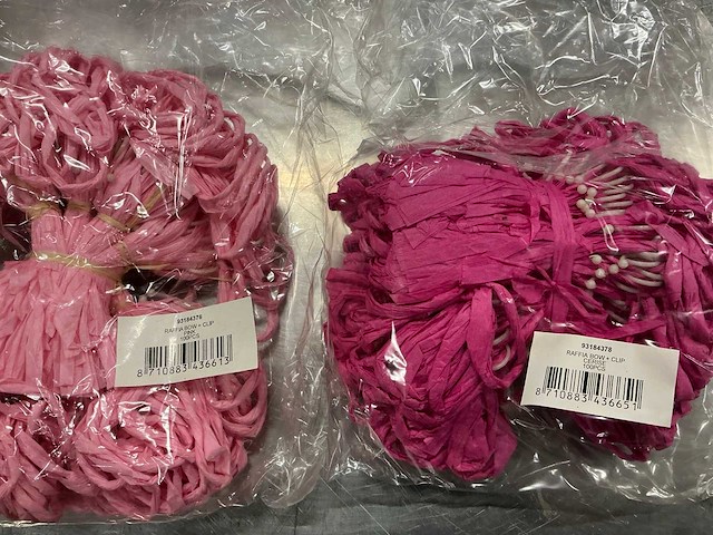 Partij raffia bow + clip cerise&pink (15000x) - afbeelding 7 van  7