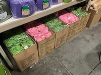 Partij raffia bow + clip pink & apple green (9700x) - afbeelding 1 van  7