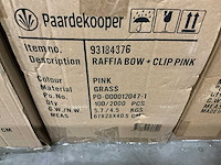 Partij raffia bow + clip pink & apple green (9700x) - afbeelding 6 van  7
