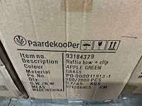 Partij raffia bow + clip pink & apple green (9700x) - afbeelding 7 van  7