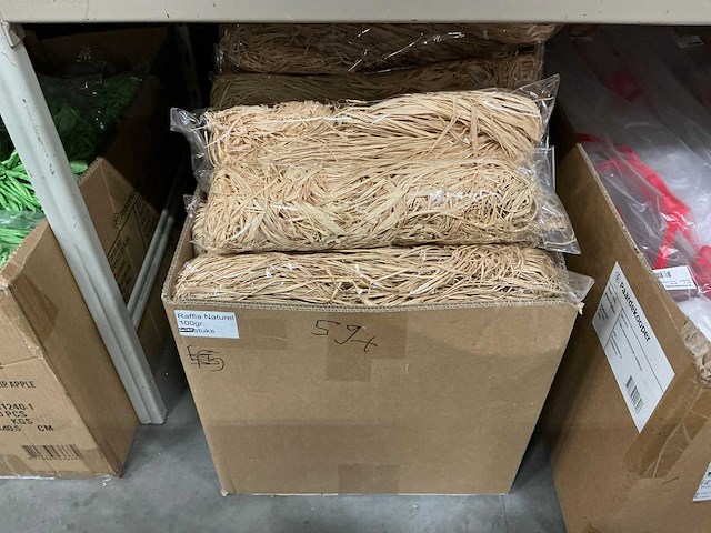Partij raffia naturel 100gr per verpakking (59x) - afbeelding 3 van  3