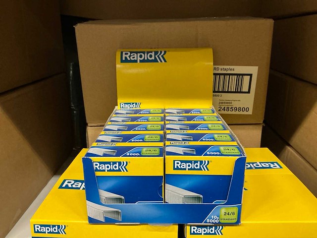Partij rapid 24/6 standard nietjes 5000st per verpakking (130x) - afbeelding 1 van  4
