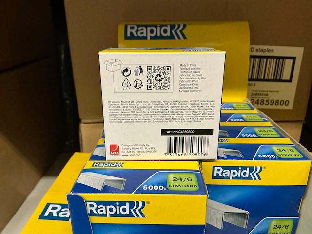Partij rapid 24/6 standard nietjes 5000st per verpakking (130x) - afbeelding 3 van  4