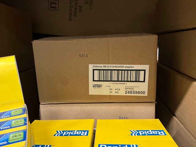 Partij rapid 24/6 standard nietjes 5000st per verpakking (130x) - afbeelding 4 van  4