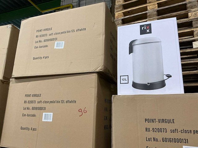 Partij rixx 12l soft close pedaalemmers offwhite (60x) - afbeelding 1 van  4