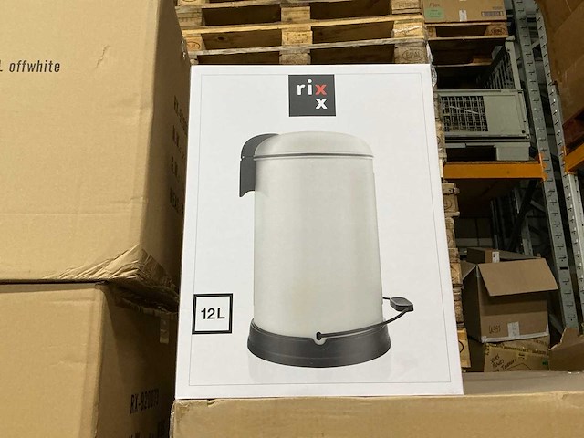 Partij rixx 12l soft close pedaalemmers offwhite (60x) - afbeelding 3 van  4