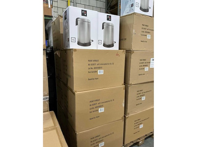 Partij rixx 12l soft close pedaalemmers zilver (60x) - afbeelding 2 van  4