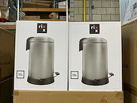 Partij rixx 12l soft close pedaalemmers zilver (60x) - afbeelding 3 van  4