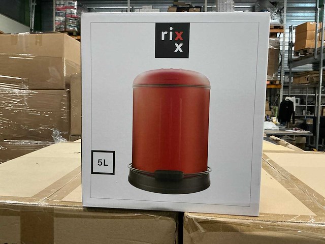 Partij rixx 5l soft close pedaalemmers rood (64x) - afbeelding 3 van  4