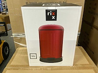 Partij rixx soft close pedaalemmers 12l rood (40x) - afbeelding 3 van  4