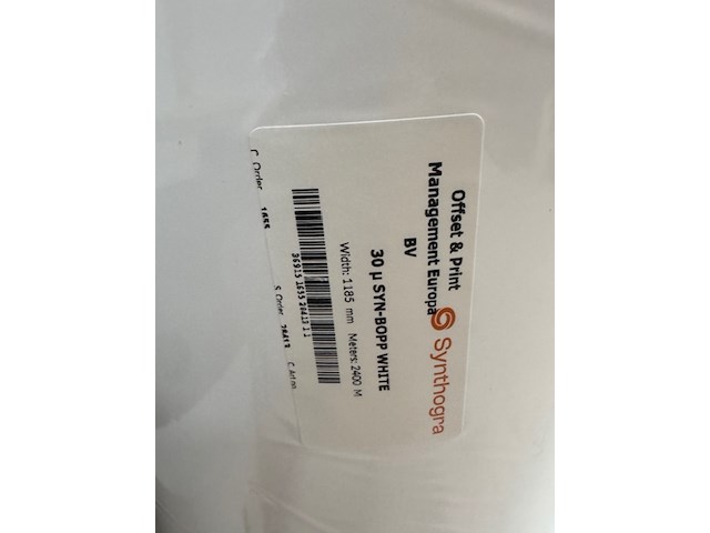 Partij rollen inkjetfolie en inkjetpapier o.a. vpf en synthogra, zelfklevend - afbeelding 20 van  30