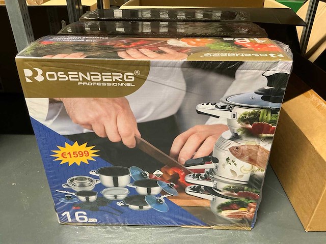 Partij rosenberg professional 16-delige pannesets (10x) - afbeelding 1 van  2