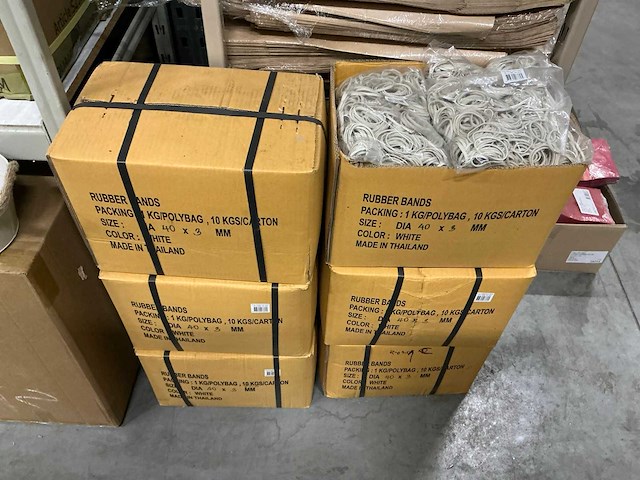 Partij rubber bands white 40x3mm no.16/3 1kg per zak (60x) - afbeelding 3 van  4
