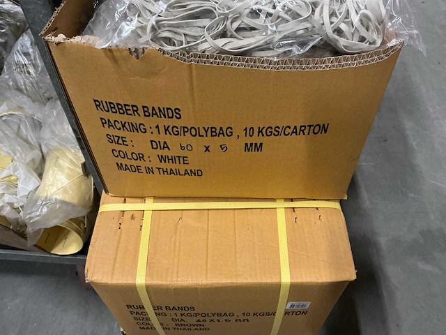 Partij rubber bands white 60x5mm no.22/5 1kg per zak (80x) - afbeelding 4 van  4