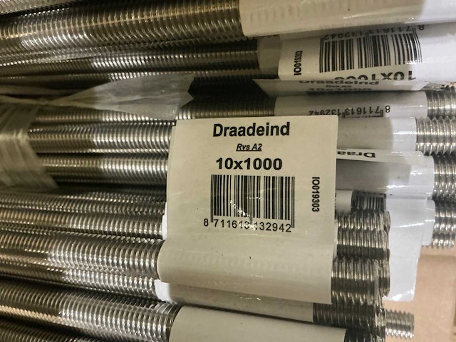 Partij rvs draadeinden 10x1000mm - afbeelding 3 van  5