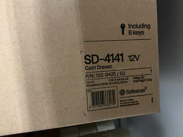 Partij safescan sd-4141 cash drawer (6x) - afbeelding 2 van  2