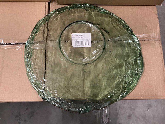 Partij schaal hoog vila d37,5/h12cm groen transparant (285x) - afbeelding 2 van  4