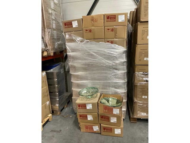 Partij schaal hoog vila d37,5/h12cm groen transparant (285x) - afbeelding 3 van  4