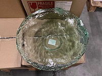 Partij schaal hoog vila d37,5/h12cm groen transparant (48x) - afbeelding 2 van  5