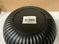 Partij schaal ribbel d25/h9cm mat zwart (96x) - afbeelding 2 van  4