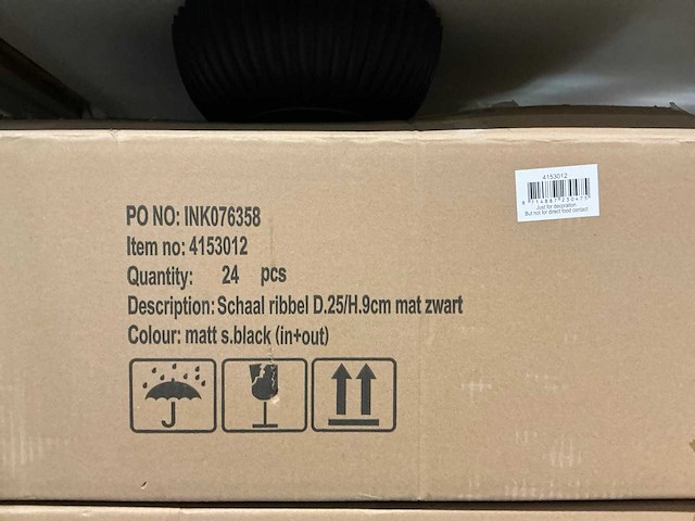 Partij schaal ribbel d25/h9cm mat zwart (96x) - afbeelding 4 van  4