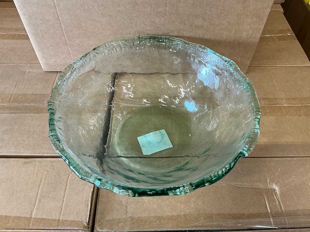 Partij schaal vila d28/h10,5cm groen transparant (28x) - afbeelding 1 van  3