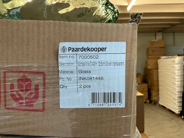 Partij schaal vila d.42/h.12,5cm groen transparant (70x) - afbeelding 5 van  5