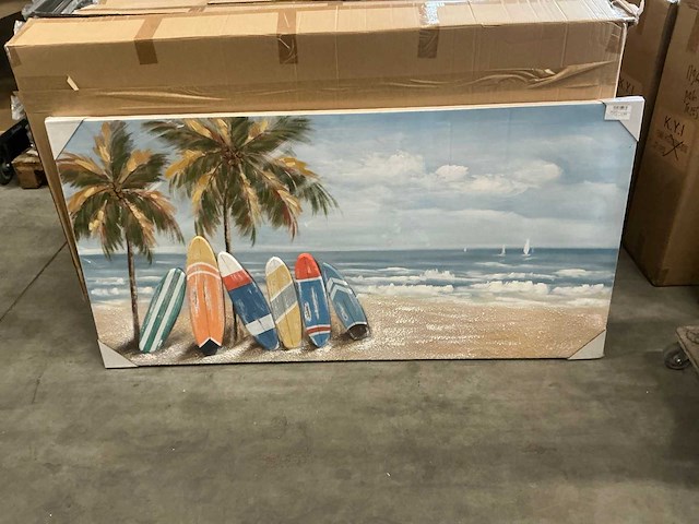 Partij schilderijen oil beach 70x140cm (17x) - afbeelding 1 van  3