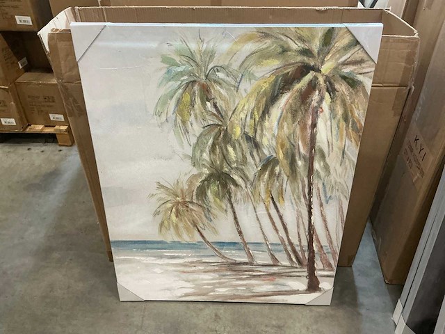 Partij schilderijen oil palms beach 80x100cm (15x) - afbeelding 1 van  2