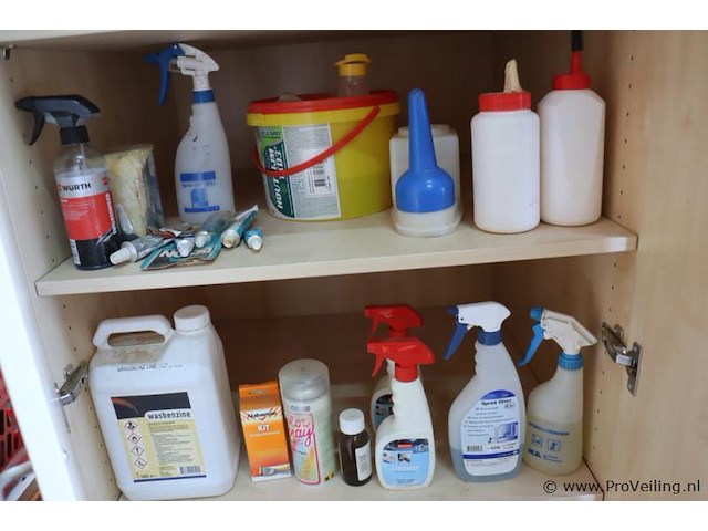 Partij schoonmaakmiddelen o.a. hg vuilafstotende polish voor kunststof, wasbenzine & ammoniak - afbeelding 4 van  5