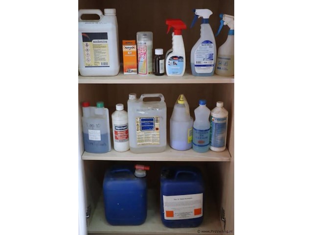 Partij schoonmaakmiddelen o.a. hg vuilafstotende polish voor kunststof, wasbenzine & ammoniak - afbeelding 5 van  5