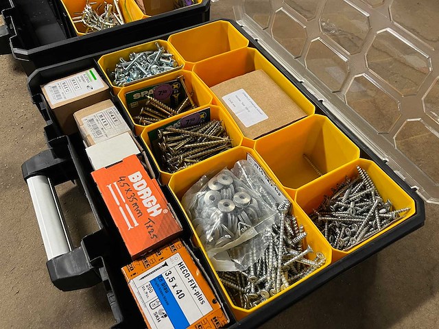 Partij schroeven en pluggen in 4 organizers (o.a. borgh, heco, fischer, spax, wago) - afbeelding 2 van  9
