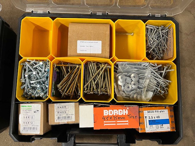 Partij schroeven en pluggen in 4 organizers (o.a. borgh, heco, fischer, spax, wago) - afbeelding 3 van  9