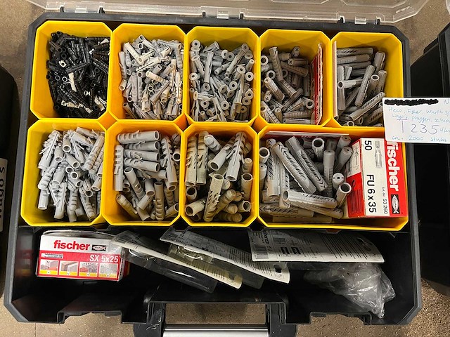 Partij schroeven en pluggen in 4 organizers (o.a. borgh, heco, fischer, spax, wago) - afbeelding 5 van  9