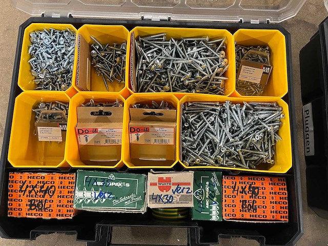 Partij schroeven en pluggen in 4 organizers (o.a. borgh, heco, fischer, spax, wago) - afbeelding 6 van  9