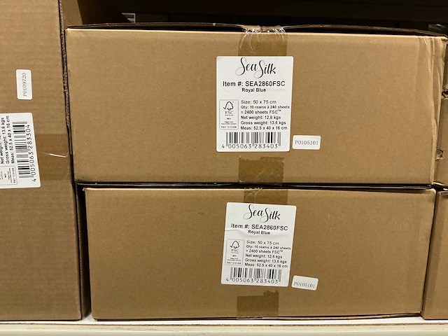 Partij seasilk royal blue sheets 50x75cm (12000x) - afbeelding 3 van  3