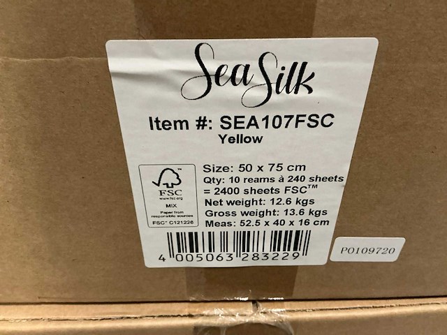 Partij seasilk sea045fsc white 50x75cm sheets (16800x) - afbeelding 3 van  4