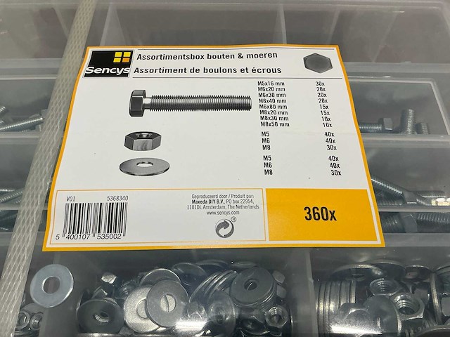 Partij sencys assortibox bouten en moeren (circa 105 stuks) - afbeelding 3 van  7
