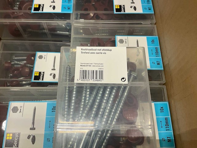 Partij sencys houtdraadbouten (36 dozen á 18 stuks) - afbeelding 4 van  7