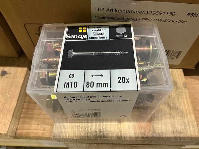 Partij sencys houtdraadbouten m10 40mm - afbeelding 3 van  4