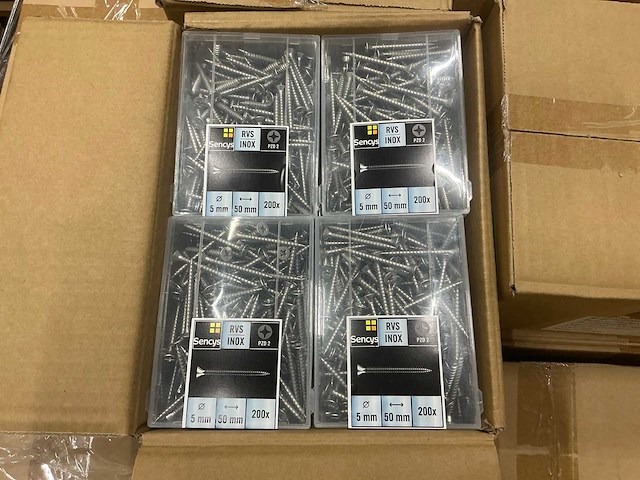 Partij sencys rvs inox schroeven 5x50mm (47 omdoos) - afbeelding 3 van  6