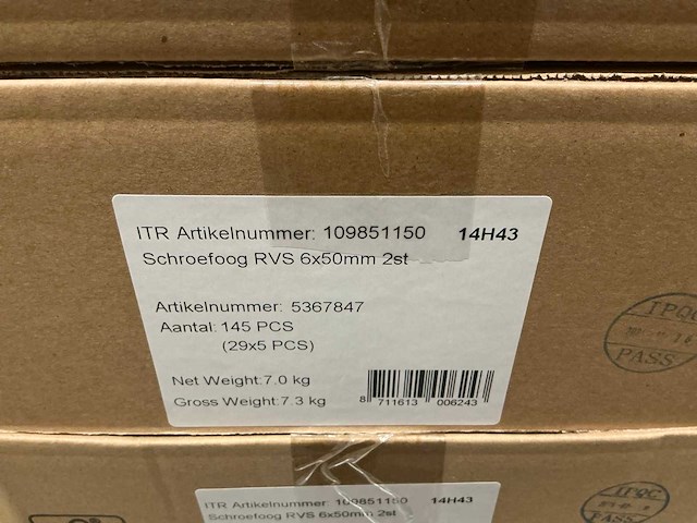 Partij sencys schroefbogen rvs 6x50mm - afbeelding 5 van  5