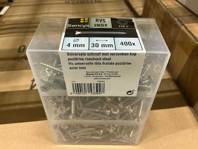 Partij sencys universele schroeven 4x30mm (12 omdozen) - afbeelding 4 van  6