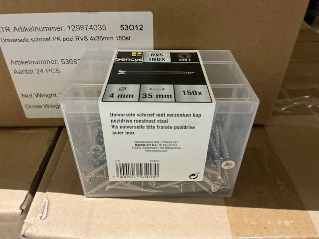 Partij sencys universele schroeven 4x35mm (9 doos) - afbeelding 4 van  5