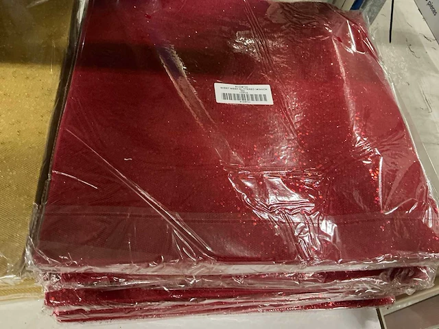 Partij sheet mesh glittered 38x40cm red&gold (1400x) - afbeelding 4 van  5