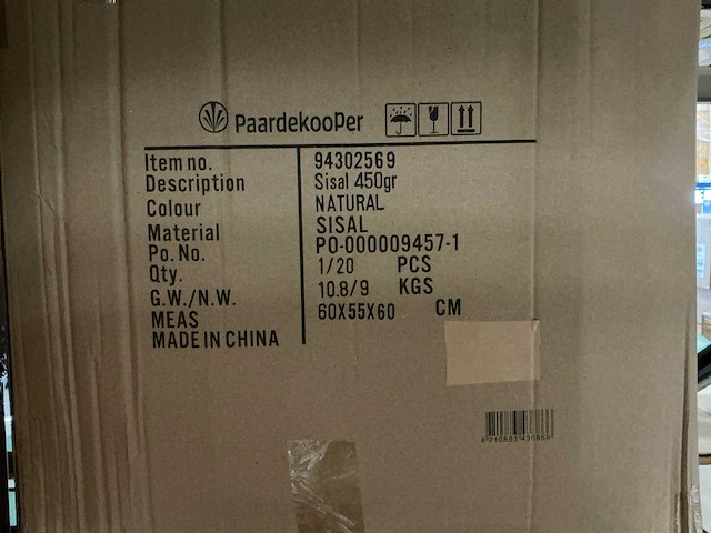 Partij sisal 450gr per zak natural (100x) - afbeelding 4 van  4