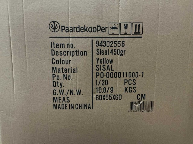 Partij sisal 450gr per zak yellow (80x) - afbeelding 4 van  4