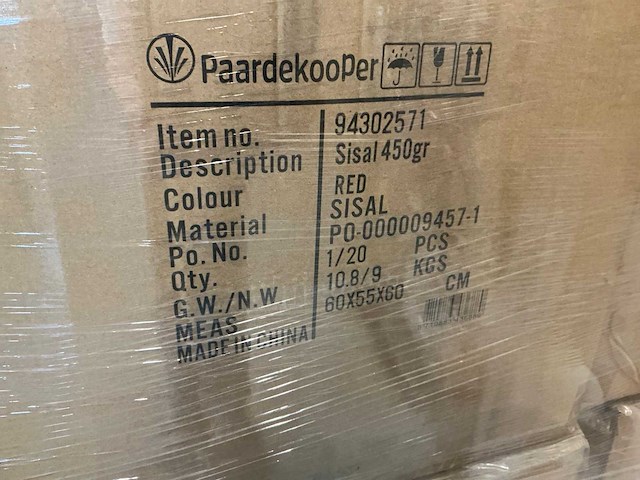 Partij sisal red 450gr per zak (120x) - afbeelding 4 van  4