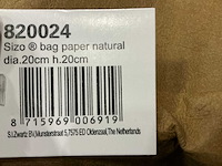 Partij sizo paper bag lederlook naturel 20 cm (360x) - afbeelding 4 van  6